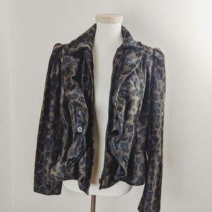 XL INC international faux animal print blazer coat